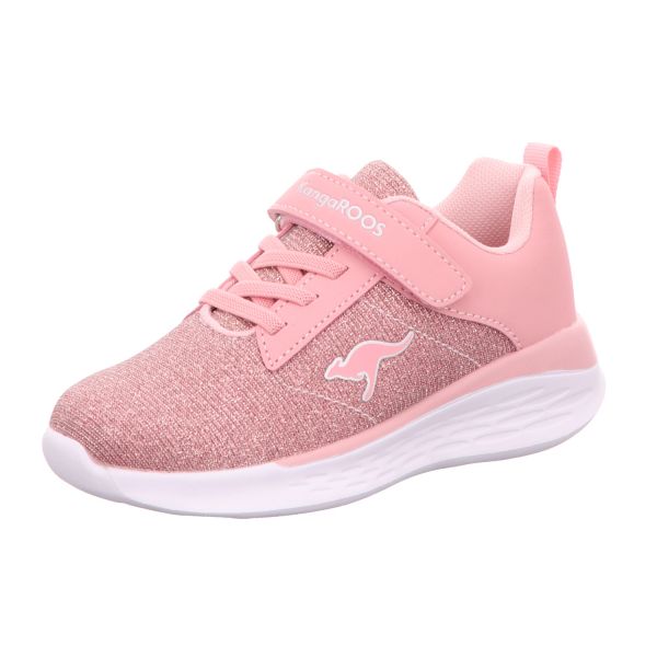 KangaROOS Mädchen-Sneaker-Klettschuh Pink-Metallic