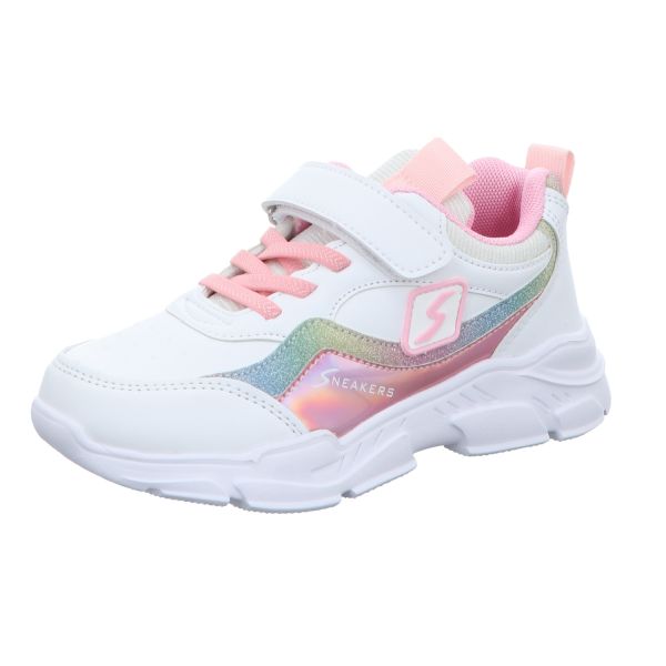 Sneakers Mädchen-Slipper-Kletter-Sneaker Weiß-Pink