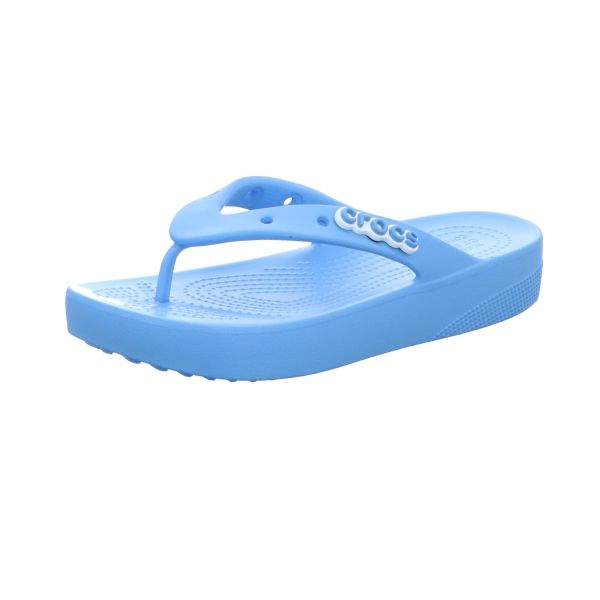 Crocs Damen-Badepantolette Classic Platform Flip W Blau
