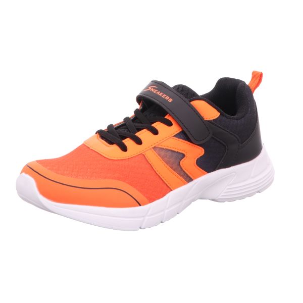 Sneakers Kinder-Klett-Sportschuh Orange-Schwarz